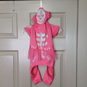 Martha Stewart Pink and Silver Skeleton Pet Dog Costume